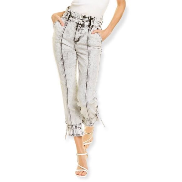 NWT Something Navy Sylvia Denim With Tie in Gray Acid Wash Size 14 (S2) - Picture 1 of 10